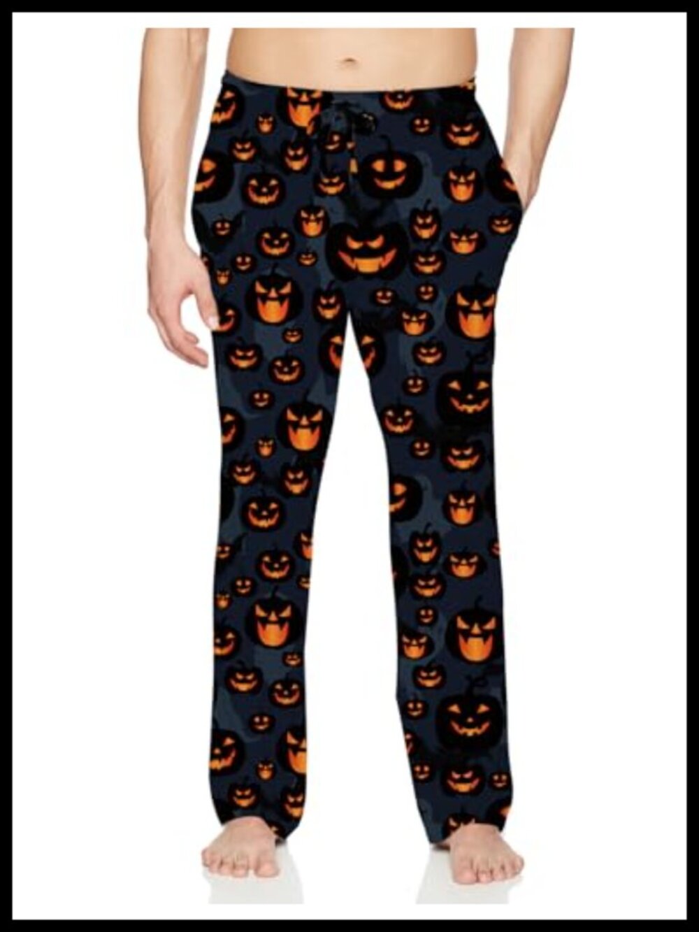Men Christmas Pajama Pants Polyester Sleep Bottoms with Pockets